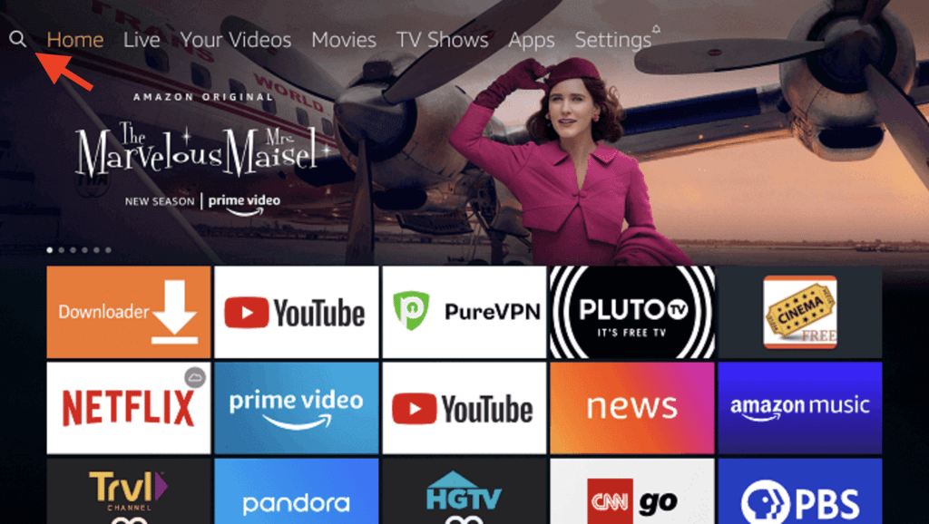 Fire Stick home screen